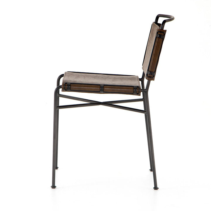 Willa Dining Chair with Distressed Brown Fabric