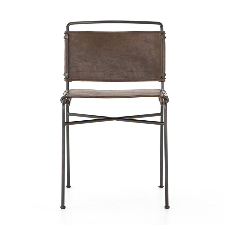Willa Dining Chair with Distressed Brown Fabric