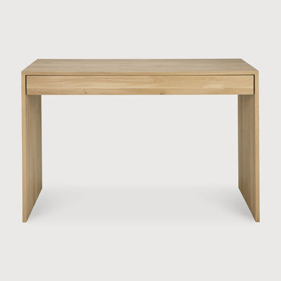 Wave Rectangular Desk with One Drawer in Oak