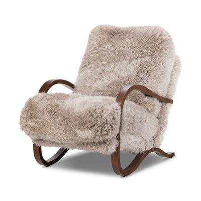 Teagan Chair Upholstered in Taupe Mongolian Fur