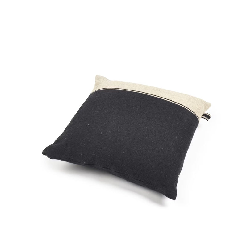 Marshall Pillow Black-Flax w/ filler  - 25"x25"