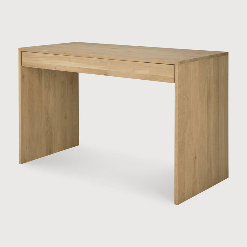 Wave Rectangular Desk with One Drawer in Oak