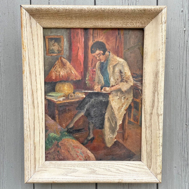 "Artist at Work" Painting, Unsigned (Early 1900s)