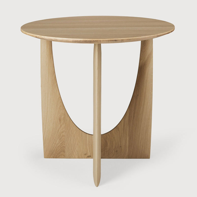 Oak Round Geometric Side Table by Ethnicraft