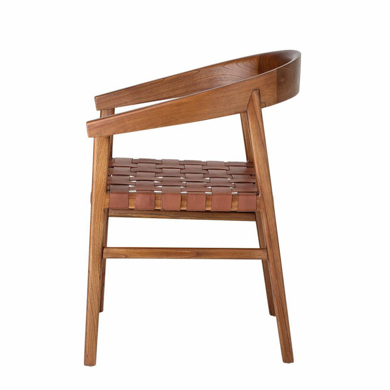 White Cedar Woven Leather Chair