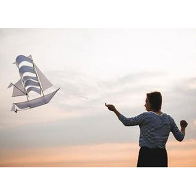Sailing Ship Kite in White 