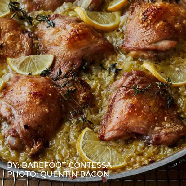 Creamy Chicken Thighs With Lemon and Thyme by Barefoot Contessa