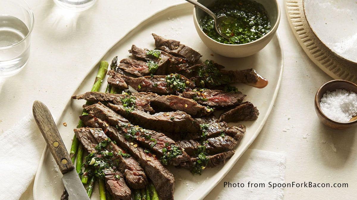 Grilled Carne Asada (Skirt Steak) with Chimichurri Sauce