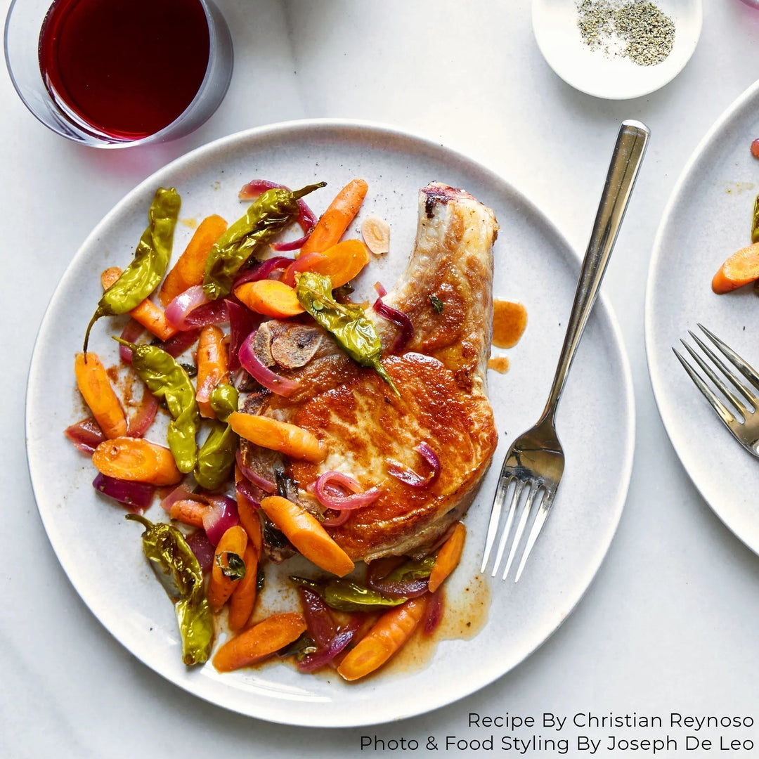 Pork Chops and Padrón Chiles en Escabèche (from Epicurious)