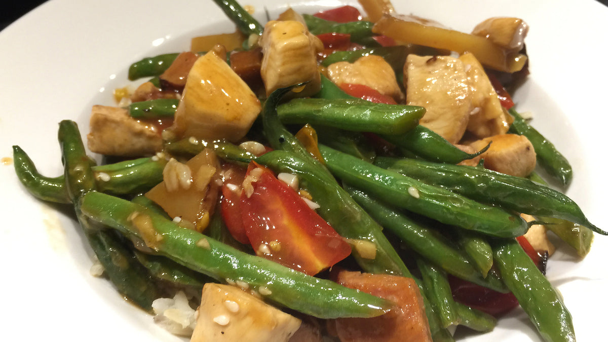 Chicken Stir-Fry with Green Beans & Tomatoes