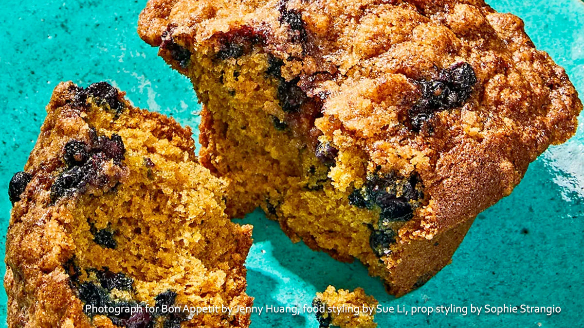 Blueberry Spelt Muffins (by Roxana Jullapat)