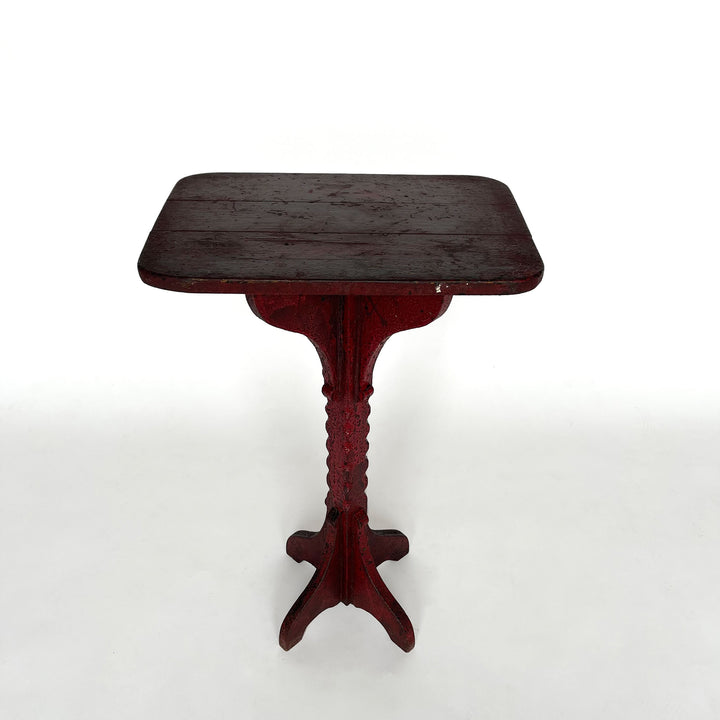 Vintage Red Folk Art Table