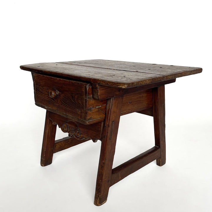 Antique 19th Century Belgium Oak Side Table