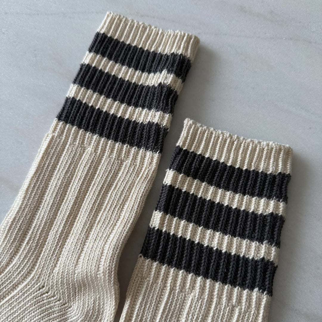 Men's College Stripe Socks - Rock - Size L/XL