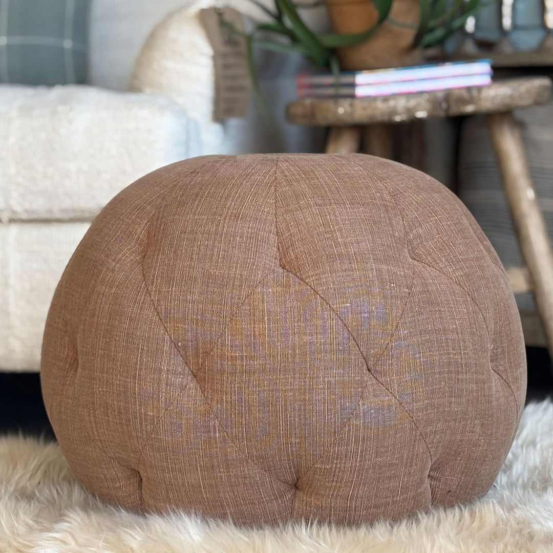 Pouf 20" Upholstered in JD Rye Spice