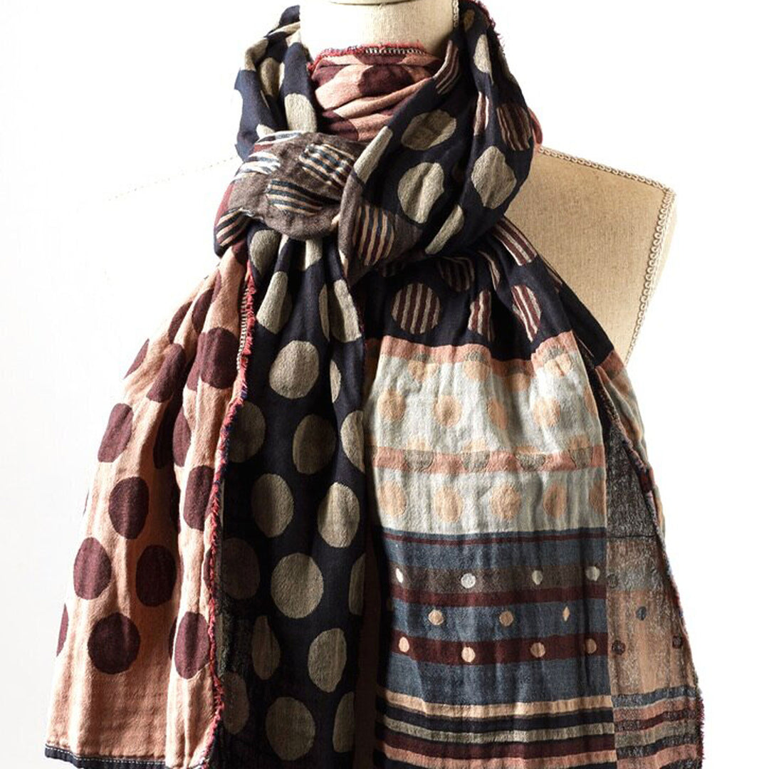 Organic Cotton Scarf Coline Marine Bordeau