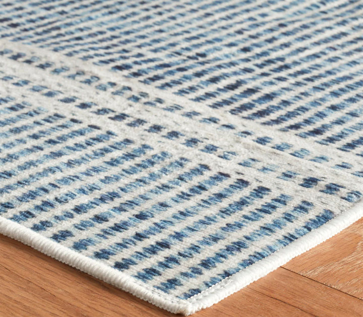Malta Blue Machine Washable Rug 2.5x8