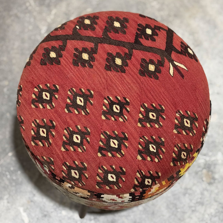 Vintage Rug Small Ottoman - 1024-M