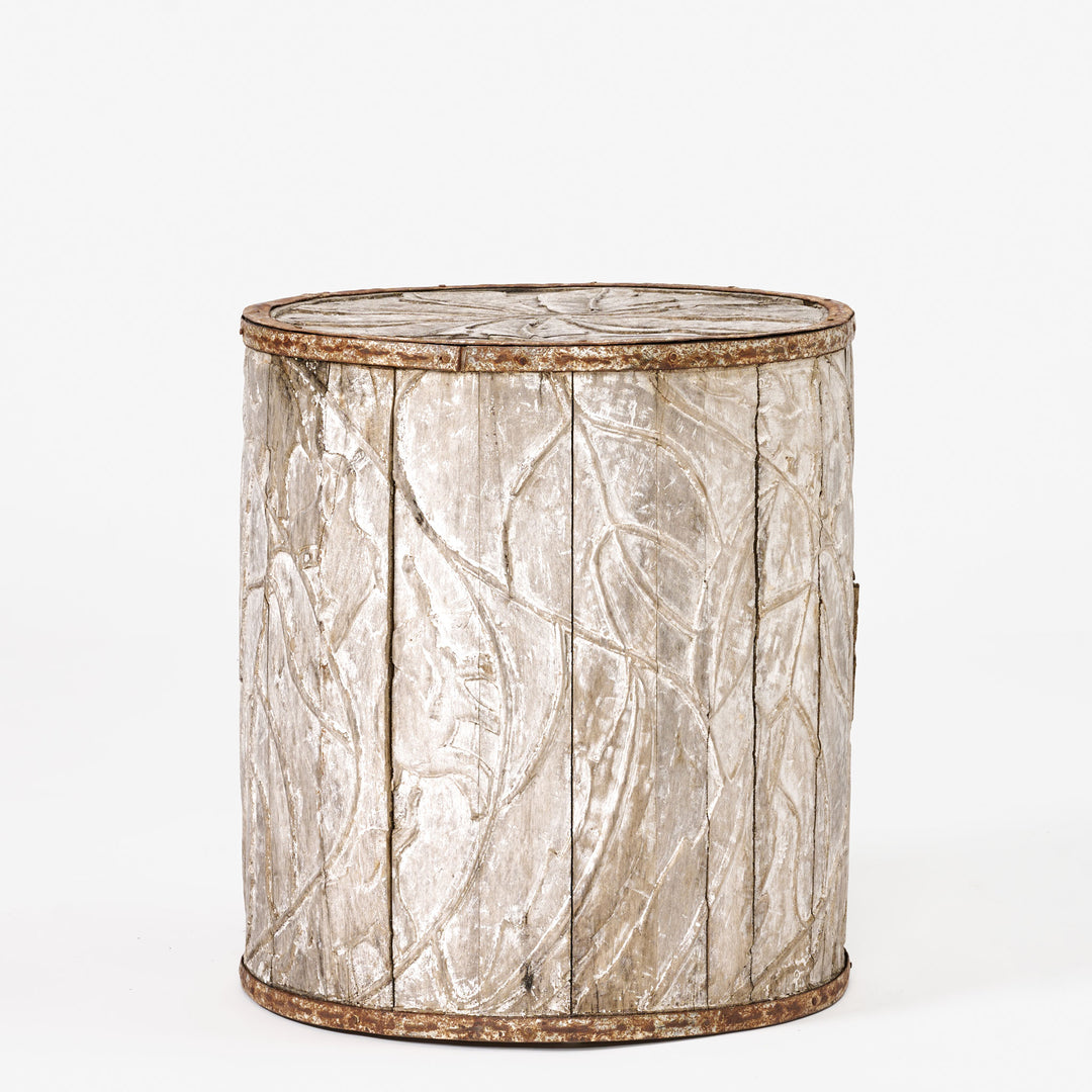 Antique Weathered Barrel Table