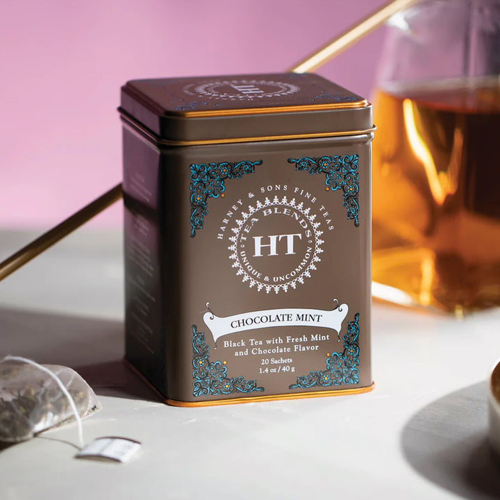 Chocolate Mint Tea Tin 20 Sachets Per Tin
