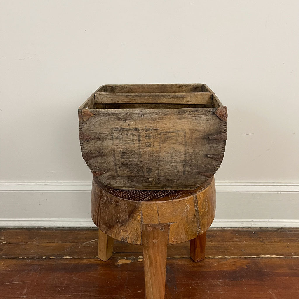 Vintage Rice Container with Flat Handle