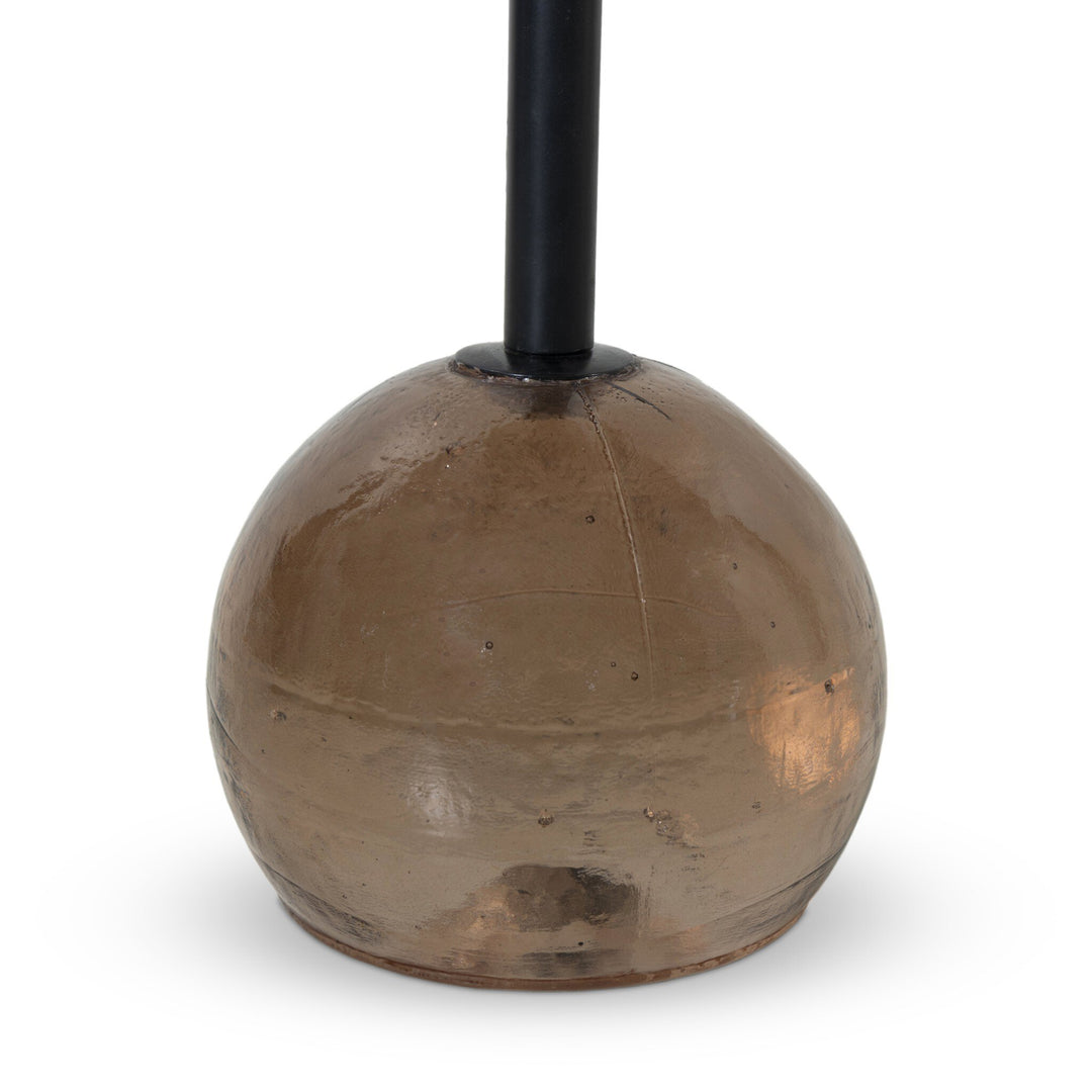 Viola Accent Table in Smoked Brown Cast Glass