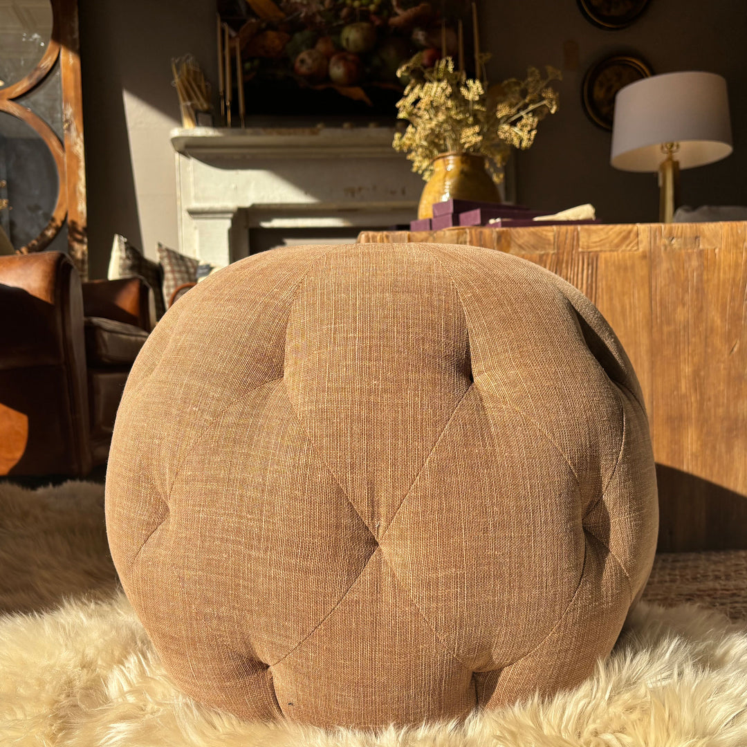 Pouf 20" Upholstered in JD Rye Spice