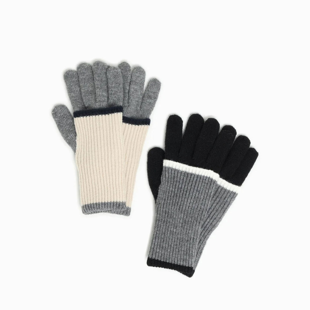 Fingerhole Long Knit Magic Gloves in Black