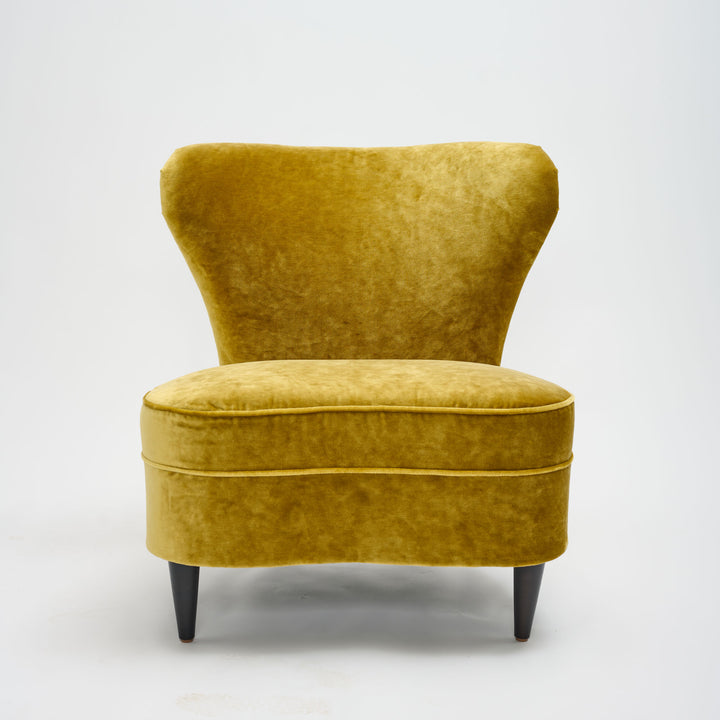 Lottie Chair Upholstered in Heavy Duty Tulum Lemon Twist by Lee Industries