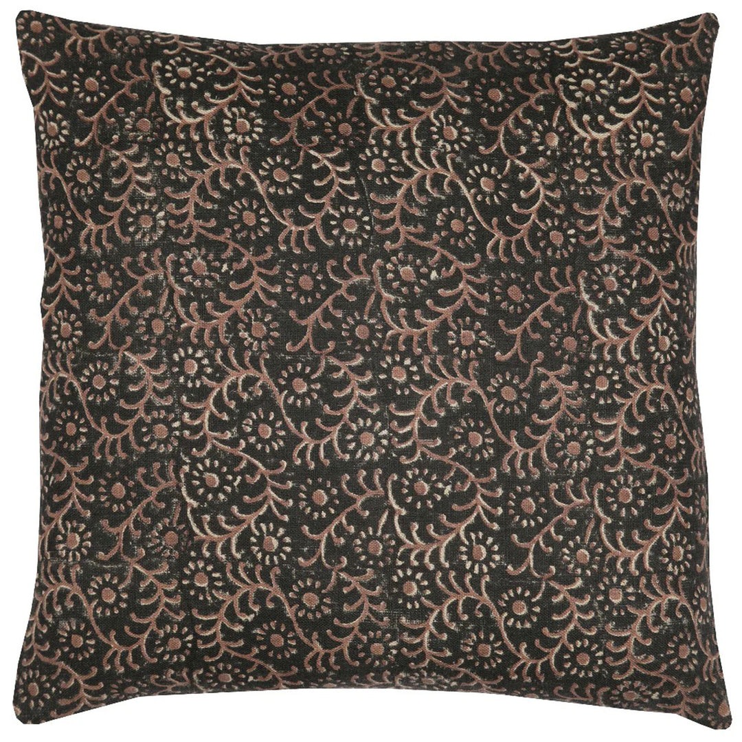 Kochin Noir Saffron Solid Linen Pillow w/ Insert 18x18