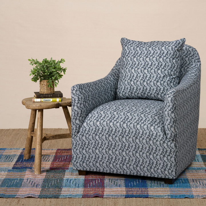 Noel Chair in Heavy Duty Cyan Blossom Blue