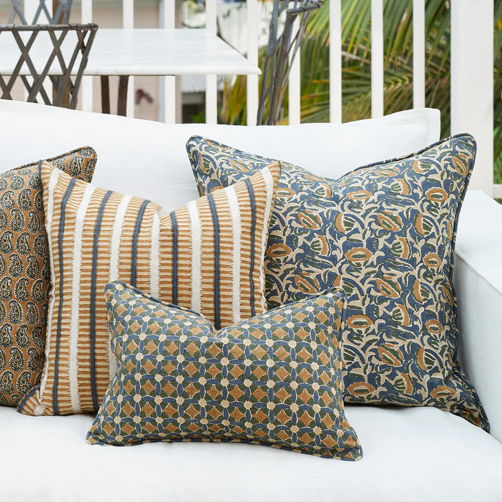 Marbella Desert linen cushion 22x22 w/ Feather Down Inner