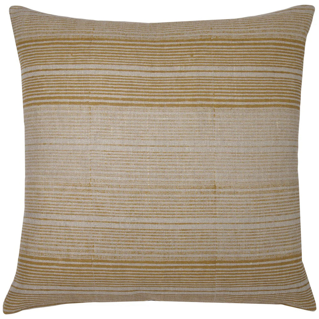 Stripes Shades of Mustard Solid Linen Pillow w/ Insert 20x20