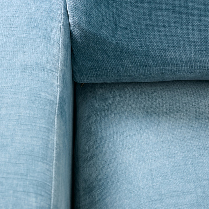 Big Easy Sectional with Wide Arms in Sky Blue