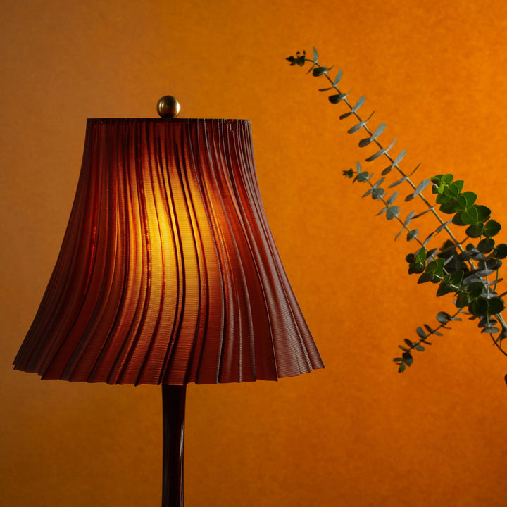 Pleated Lamp in Amber