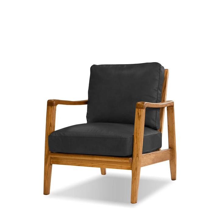 Collins Lounge Chair In Black Leather