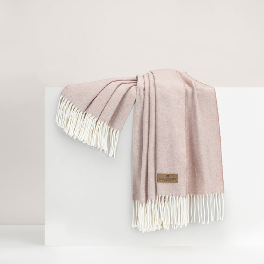 Italian Herringbone Throw Rose Quartz