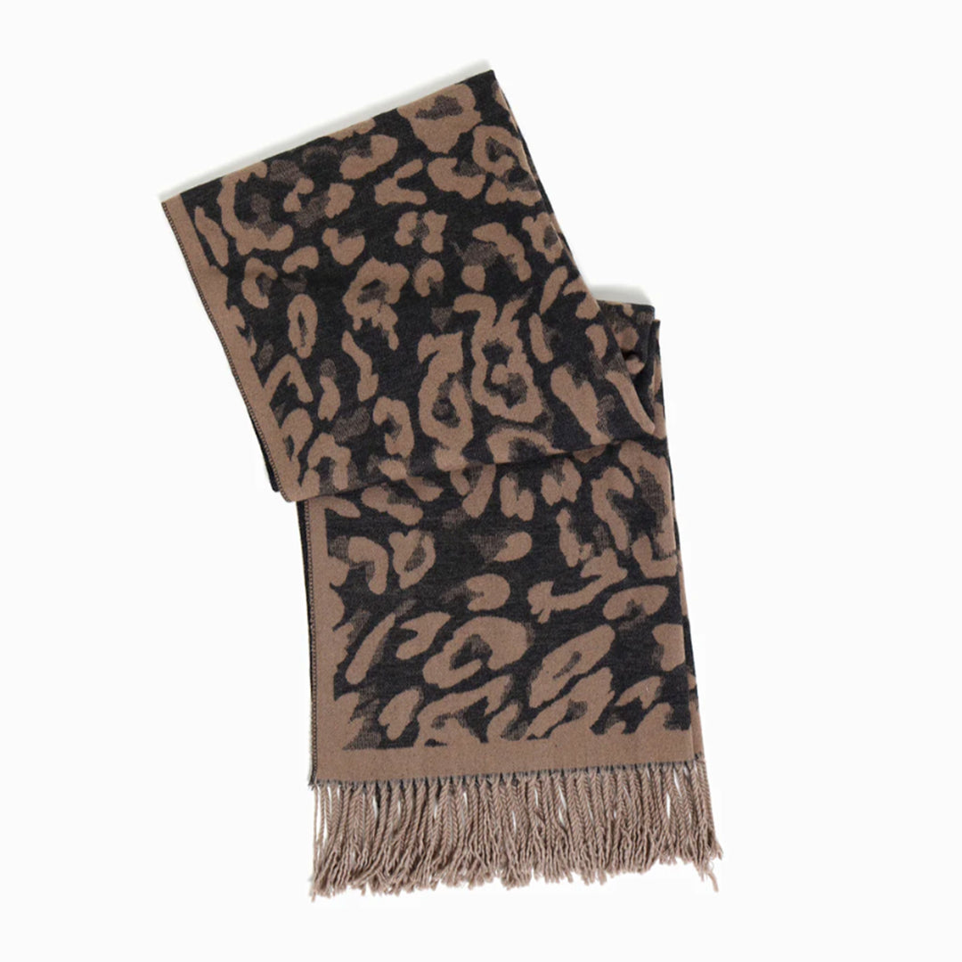Reversible Leopard Print Scarf