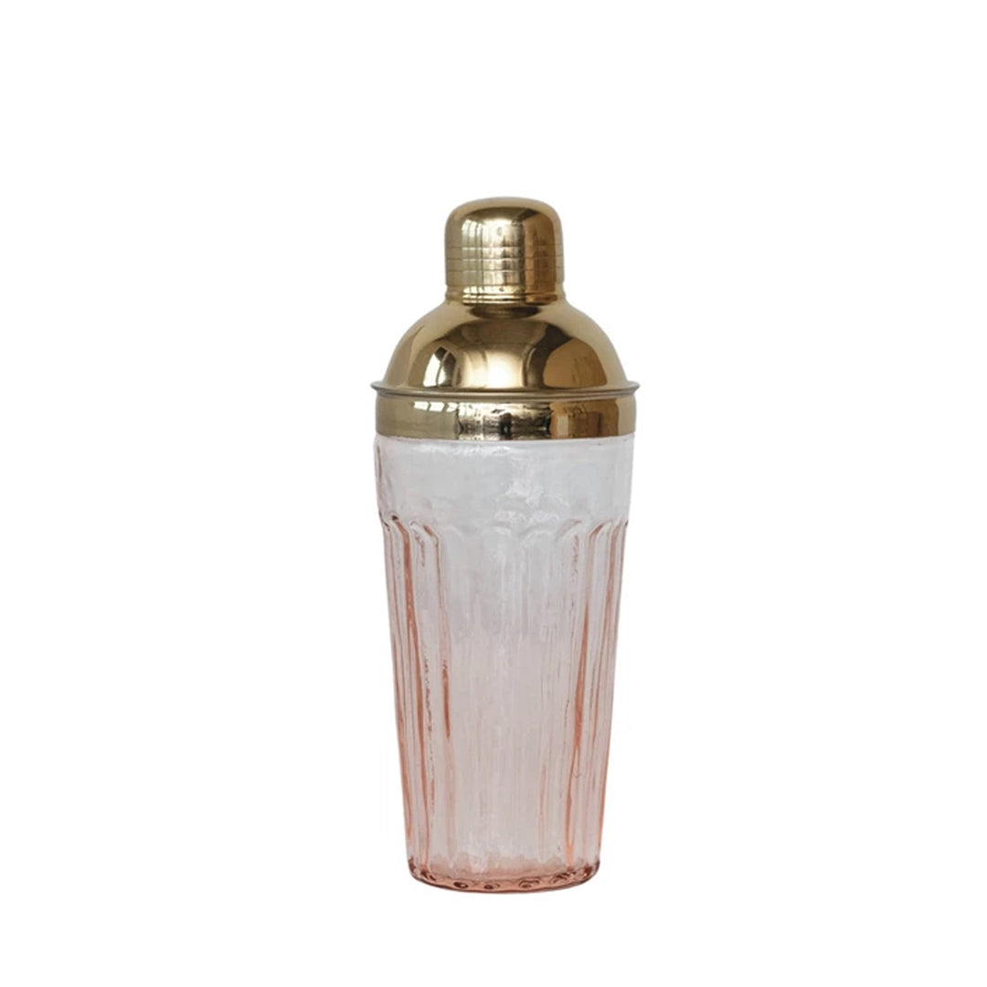 20oz Glass Cocktail Shaker in Pink & Gold