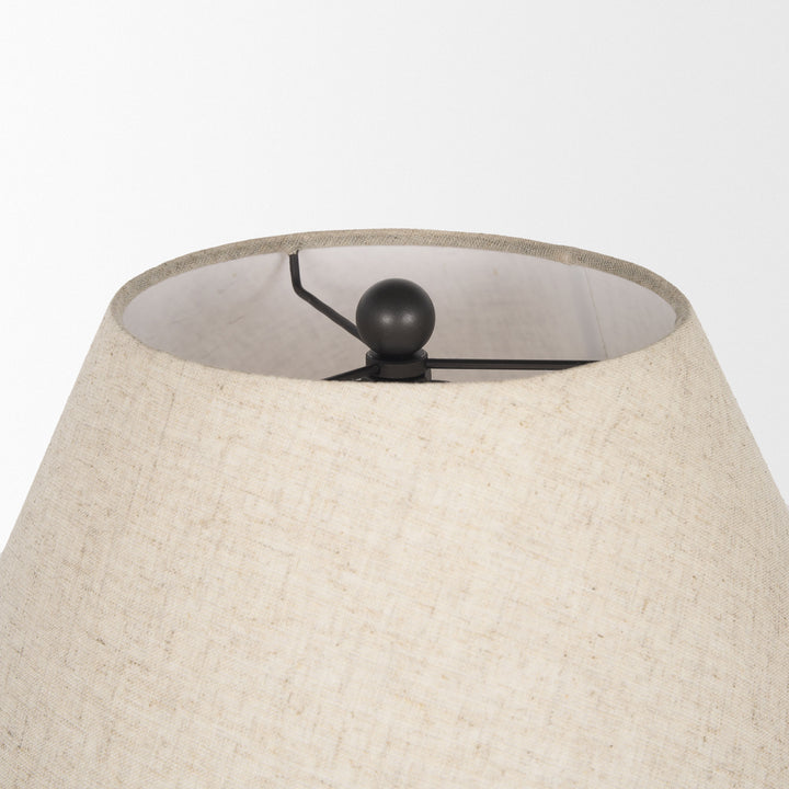 Sadiyah Table Lamp In Black Brushed Metal with Beige Shade