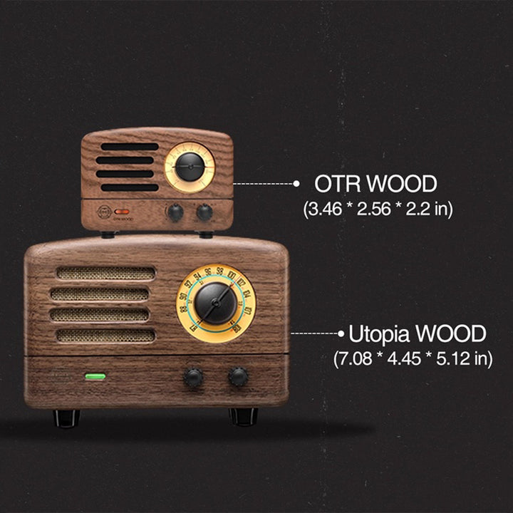 OTR Wood Retro Portable FM Bluetooth Radio