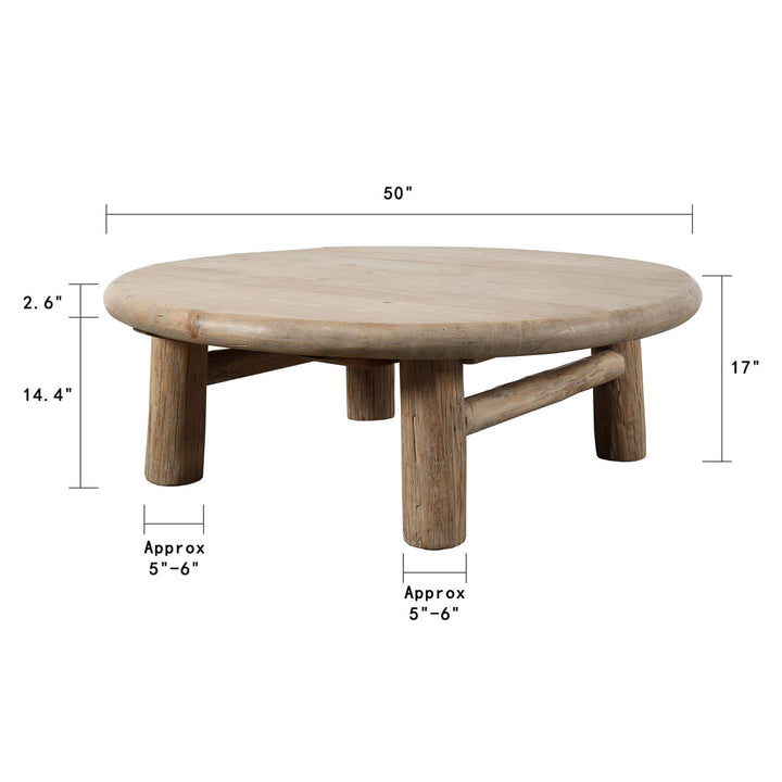 Emy Round Coffee Table Weathered Natural