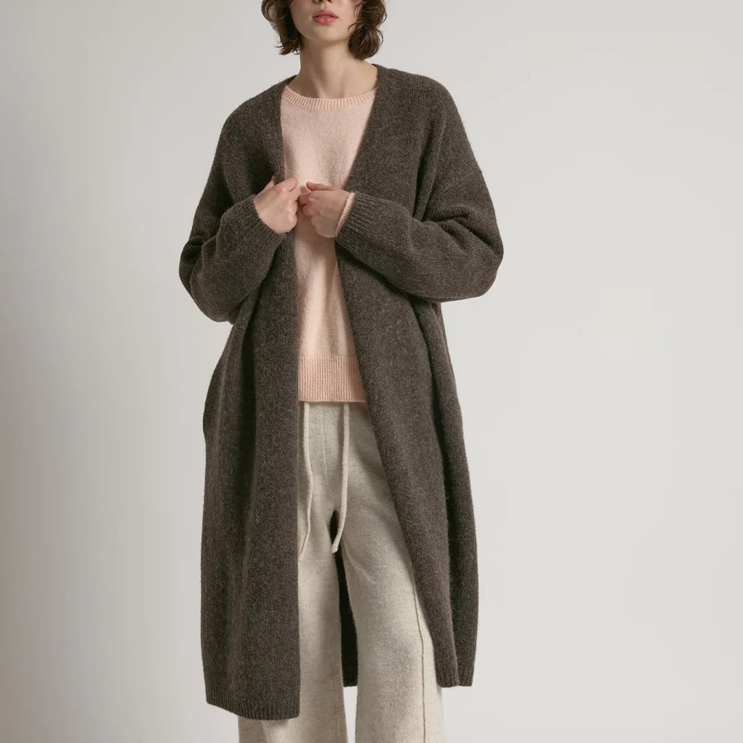 Soft Flow Long Cardigan in Mocha