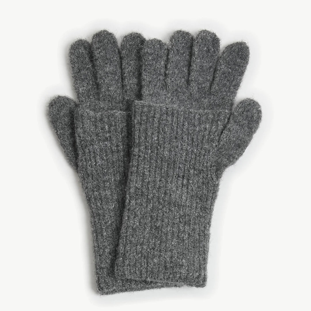 Chunky Rib Fingerhole Gloves - Charcoal
