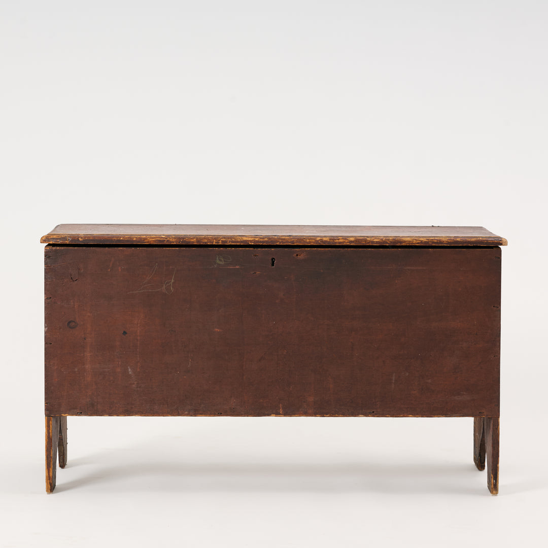 Vintage wooden chest on a white background