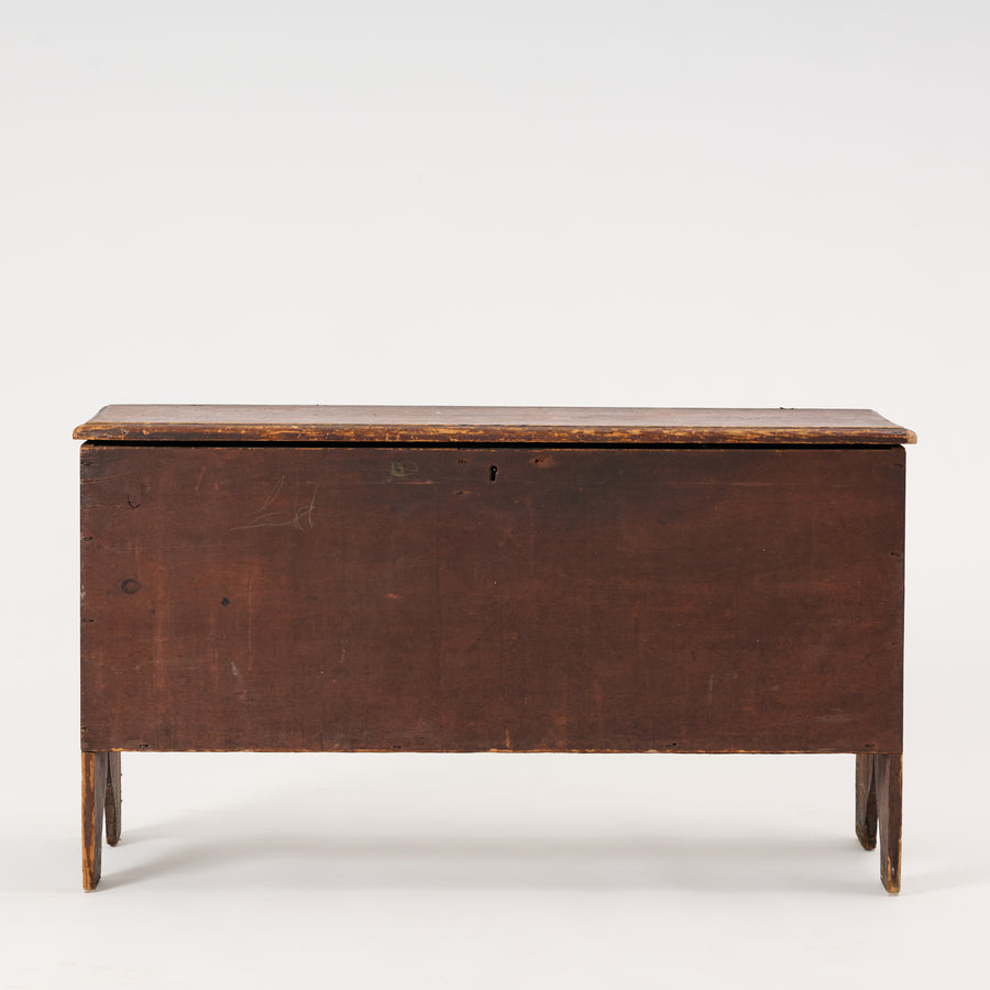 Vintage wooden chest on a white background