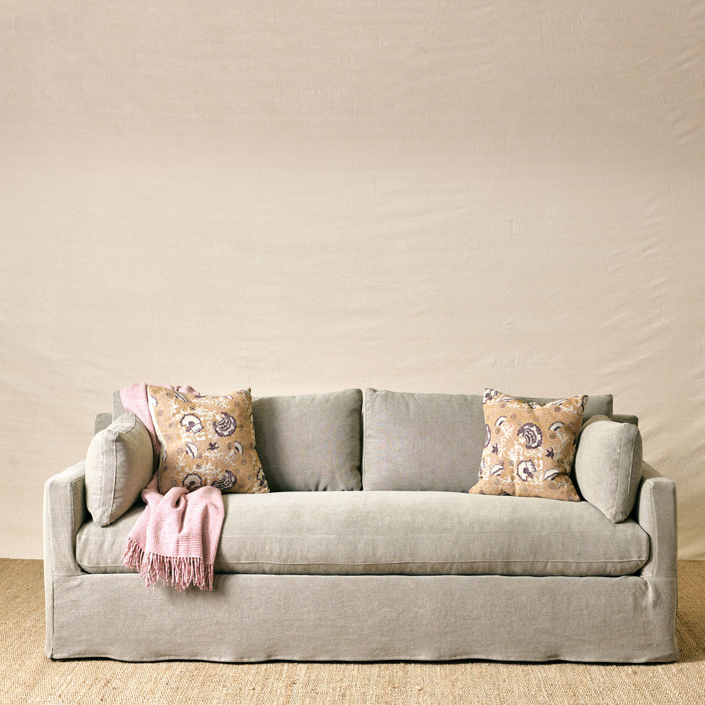 Sylvie Sofa Slipcovered in Washable Weathered Oak (88")