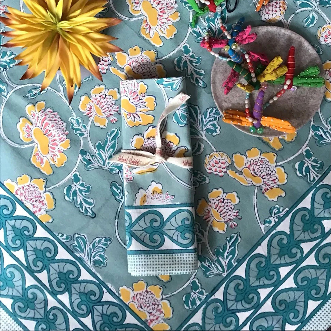 Cornflower Green 60x90 Block Tablecloth