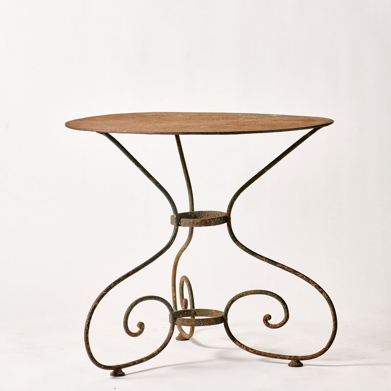 Antique French 19th Century Cafe Table With Unusual Base