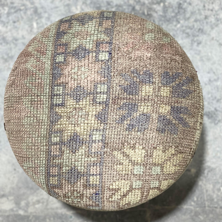 Vintage Rug Small Ottoman - 1024-U